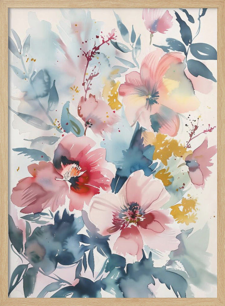 Watercolor Floral No. 4 - Stretched Canvas, Poster or Fine Art Print I Heart Wall Art