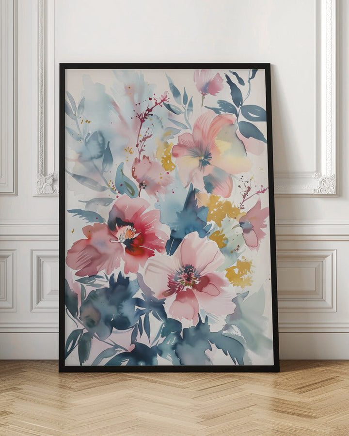 Watercolor Floral No. 4 - Stretched Canvas, Poster or Fine Art Print I Heart Wall Art