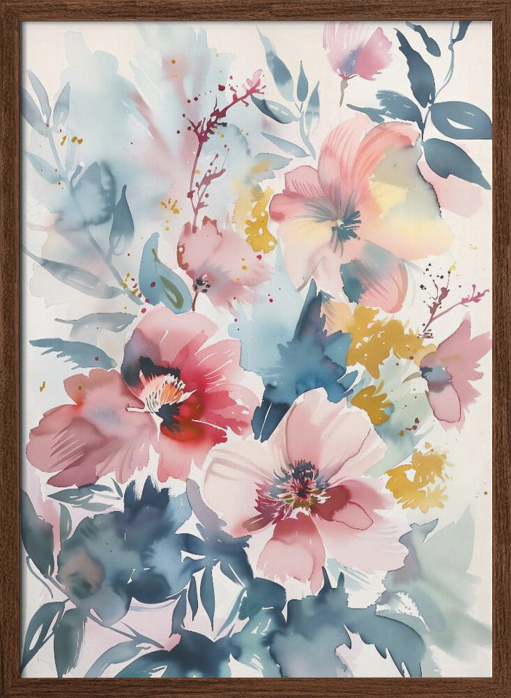 Watercolor Floral No. 4 - Stretched Canvas, Poster or Fine Art Print I Heart Wall Art