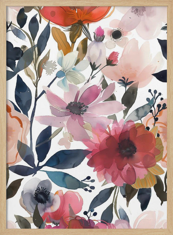 Watercolor Floral No. 5 - Stretched Canvas, Poster or Fine Art Print I Heart Wall Art