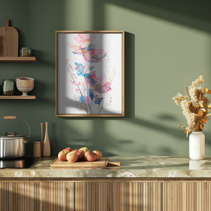 Watercolor Floral No. 8 - Stretched Canvas, Poster or Fine Art Print I Heart Wall Art