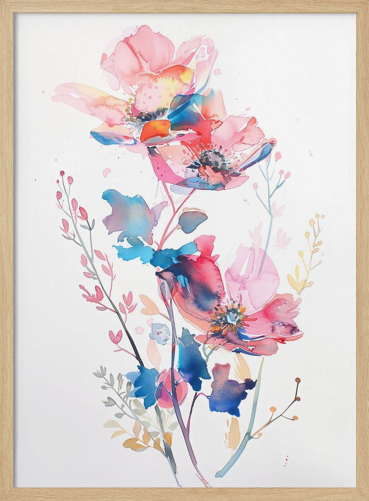Watercolor Floral No. 8 - Stretched Canvas, Poster or Fine Art Print I Heart Wall Art