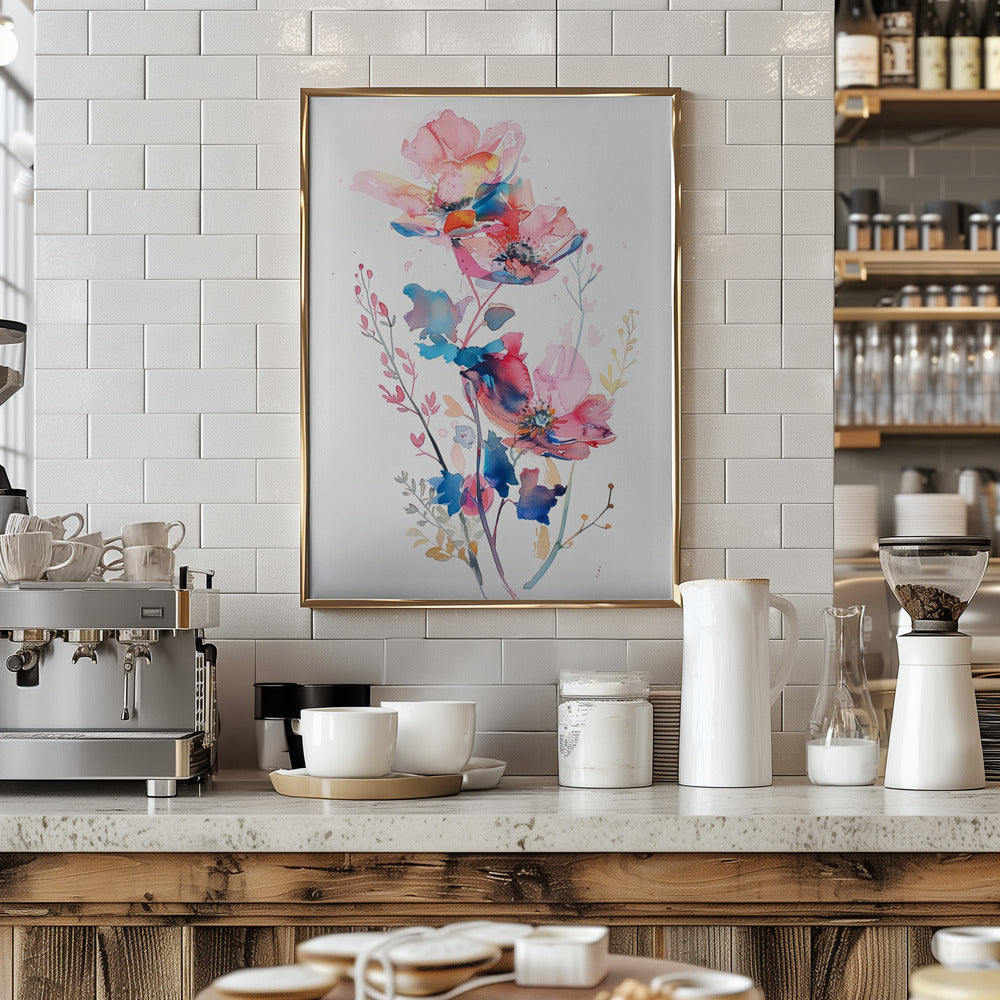 Watercolor Floral No. 8 - Stretched Canvas, Poster or Fine Art Print I Heart Wall Art