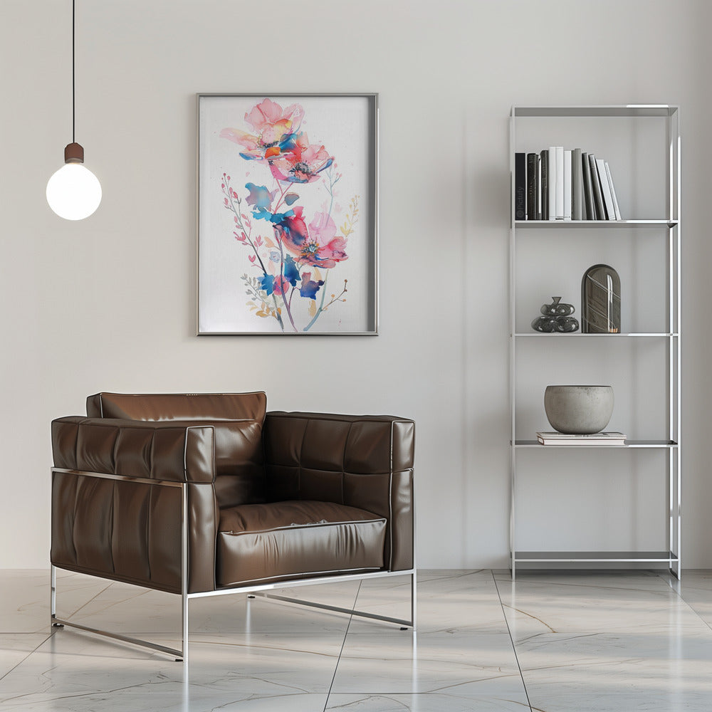 Watercolor Floral No. 8 - Stretched Canvas, Poster or Fine Art Print I Heart Wall Art