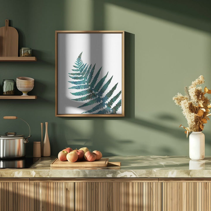 Watercolour fern - Stretched Canvas, Poster or Fine Art Print - I Heart Wall Art - Poster Print, Canvas Print or Framed Art Print
