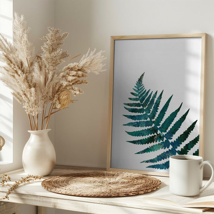 Watercolour fern - Stretched Canvas, Poster or Fine Art Print - I Heart Wall Art - Poster Print, Canvas Print or Framed Art Print