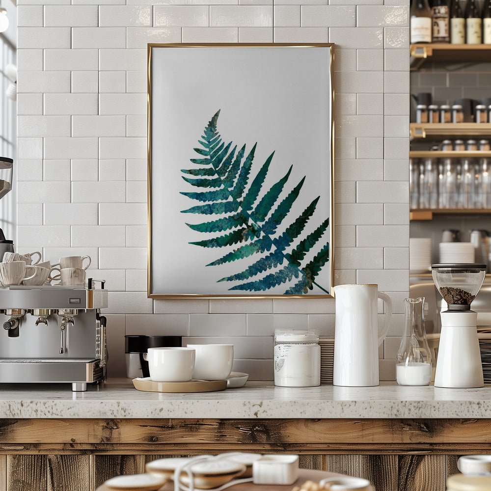 Watercolour fern - Stretched Canvas, Poster or Fine Art Print - I Heart Wall Art - Poster Print, Canvas Print or Framed Art Print