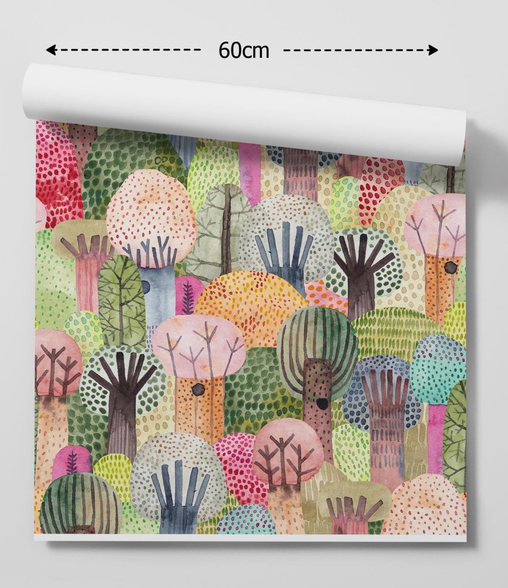 Watercolour Jungle Wallpaper - Quality Peel and Stick Adhesive Wallpaper - I Heart Wall Art - Poster Print, Canvas Print or Framed Art Print