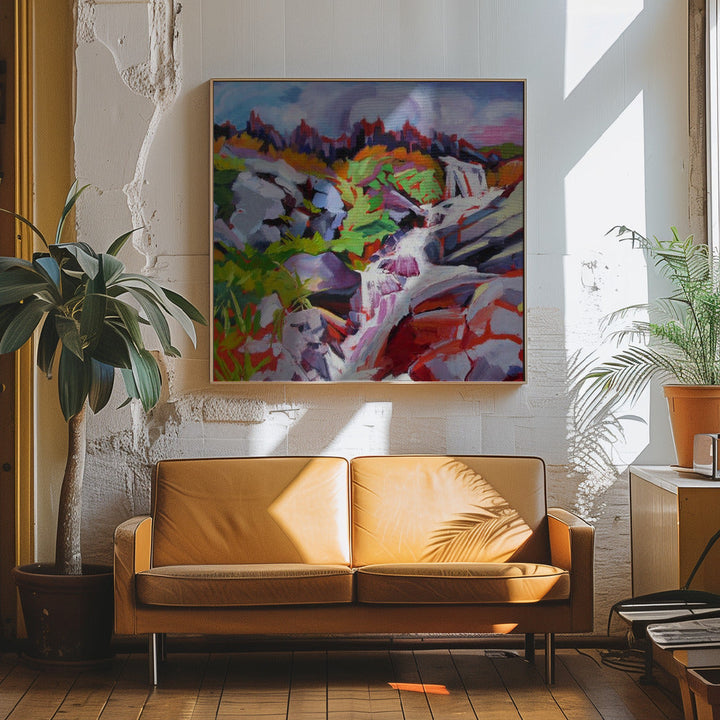 Waterfall - Square Stretched Canvas, Poster or Fine Art Print I Heart Wall Art