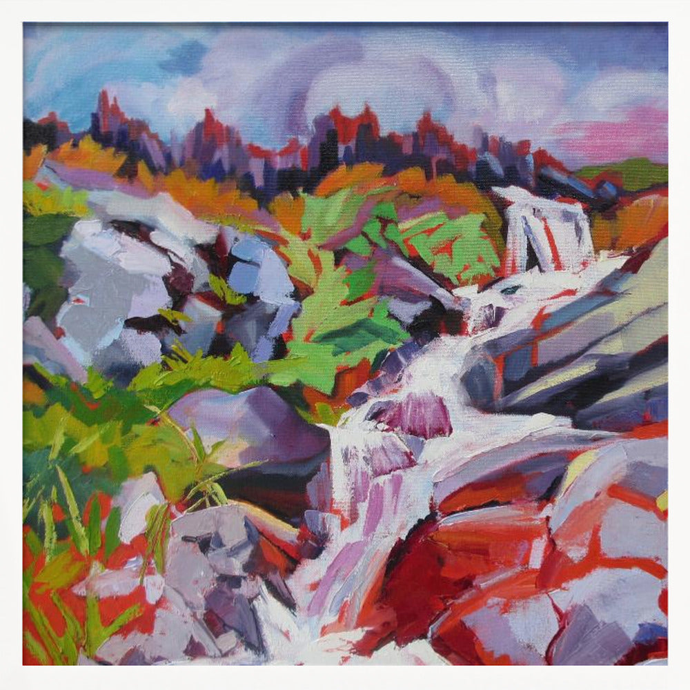Waterfall - Square Stretched Canvas, Poster or Fine Art Print I Heart Wall Art