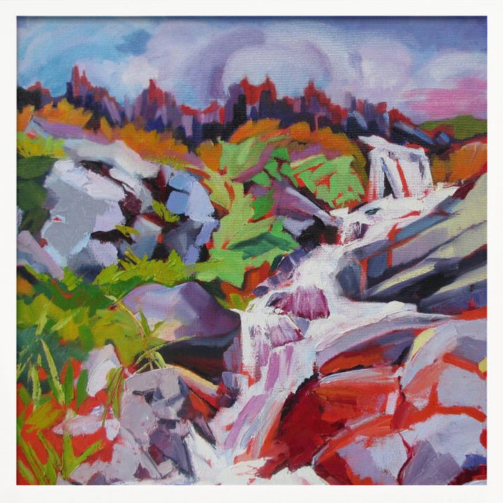 Waterfall - Square Stretched Canvas, Poster or Fine Art Print I Heart Wall Art