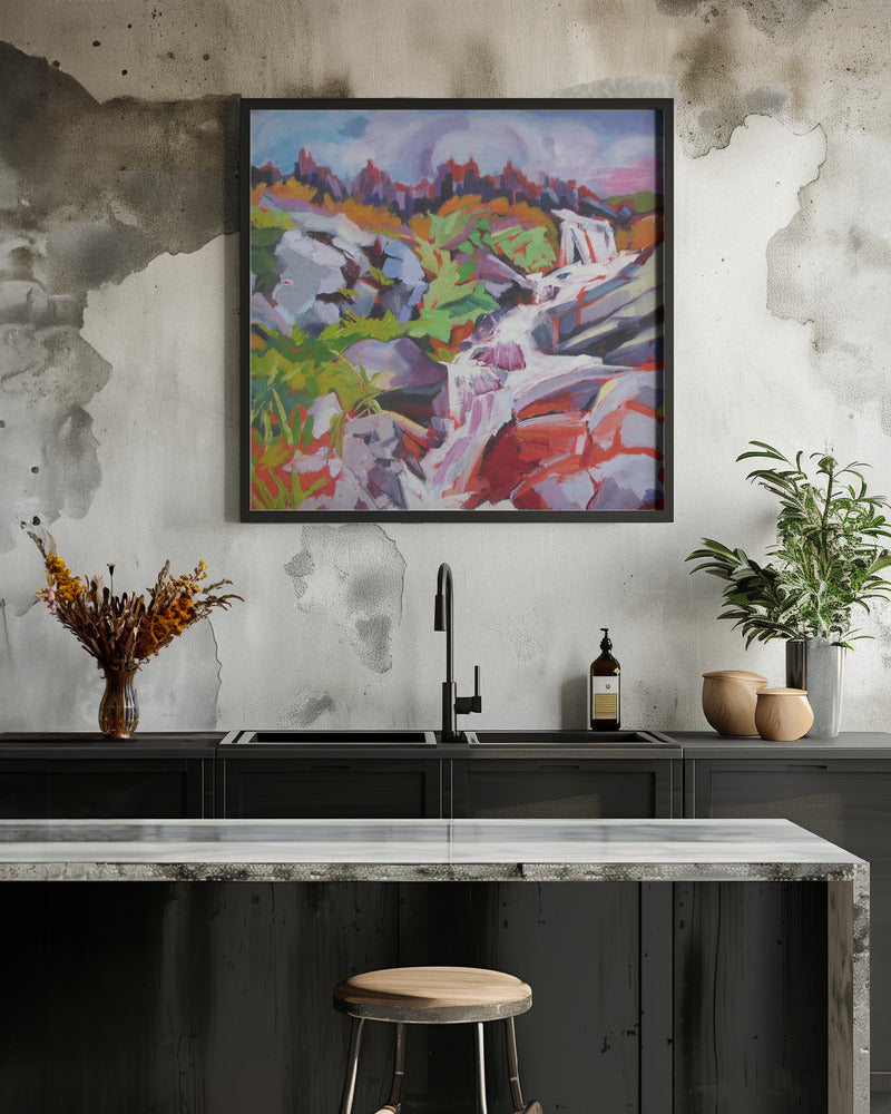 Waterfall - Square Stretched Canvas, Poster or Fine Art Print I Heart Wall Art