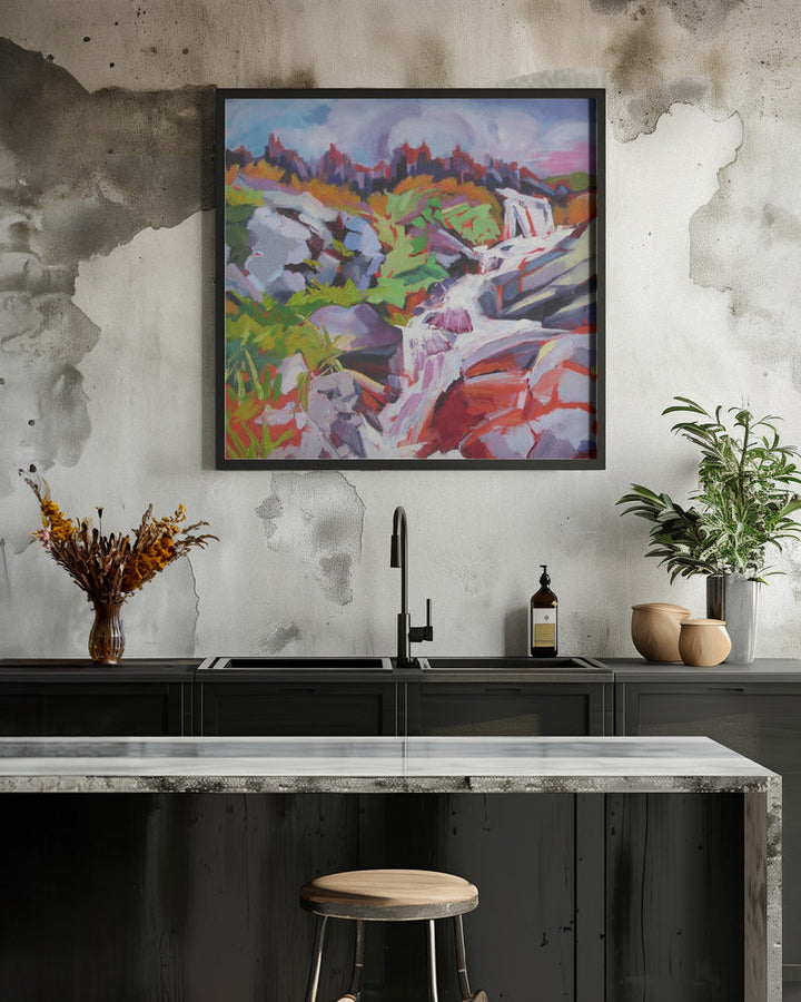 Waterfall - Square Stretched Canvas, Poster or Fine Art Print I Heart Wall Art