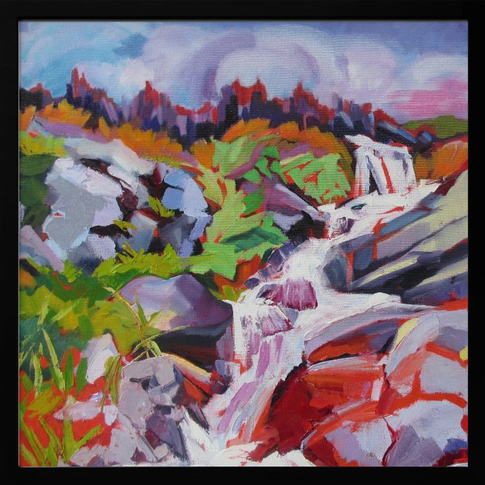 Waterfall - Square Stretched Canvas, Poster or Fine Art Print I Heart Wall Art
