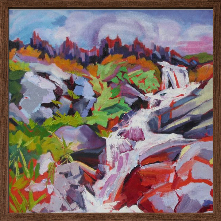 Waterfall - Square Stretched Canvas, Poster or Fine Art Print I Heart Wall Art