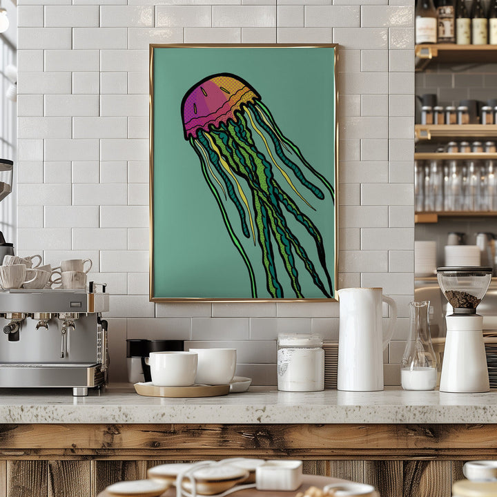 Watermelon Jellyfish - Stretched Canvas, Poster or Fine Art Print I Heart Wall Art