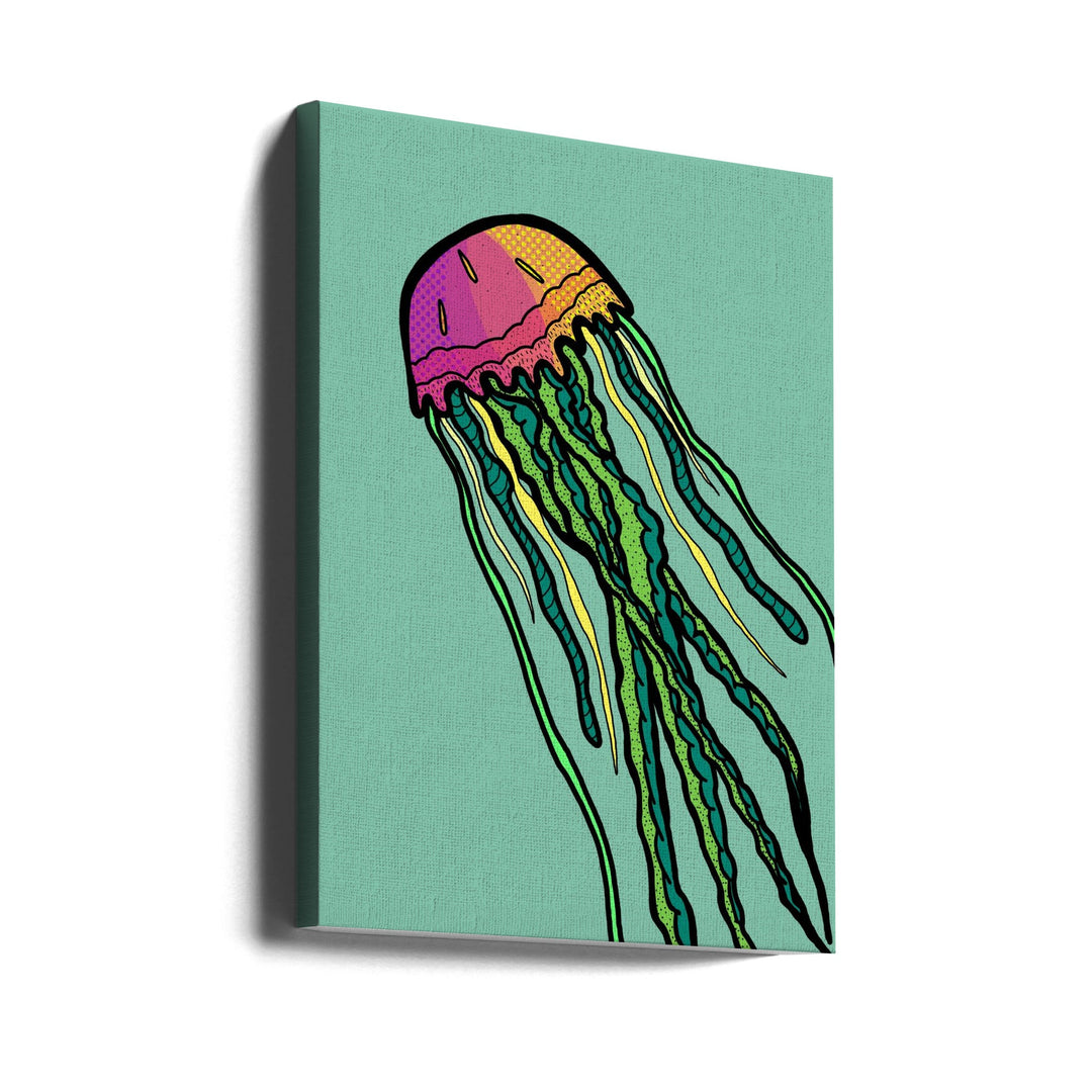 Watermelon Jellyfish - Stretched Canvas, Poster or Fine Art Print I Heart Wall Art