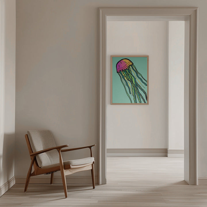 Watermelon Jellyfish - Stretched Canvas, Poster or Fine Art Print I Heart Wall Art