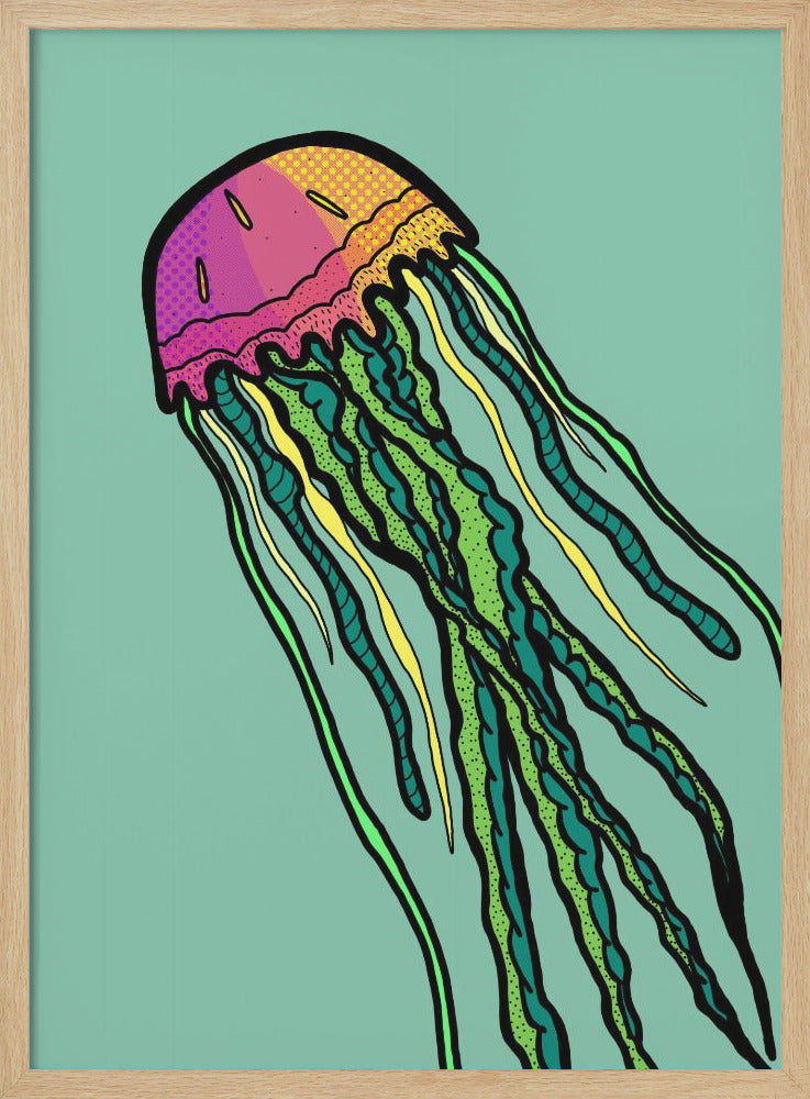 Watermelon Jellyfish - Stretched Canvas, Poster or Fine Art Print I Heart Wall Art