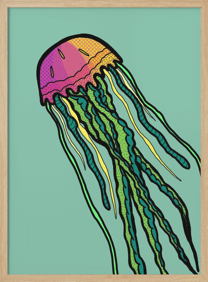 Watermelon Jellyfish - Stretched Canvas, Poster or Fine Art Print I Heart Wall Art