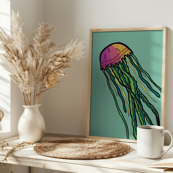 Watermelon Jellyfish - Stretched Canvas, Poster or Fine Art Print I Heart Wall Art