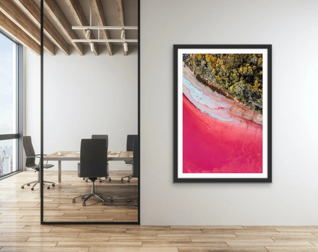 Western Australia - Colourful Aerial Photographic Print of a Red Shoreline I Heart Wall Art Australia 