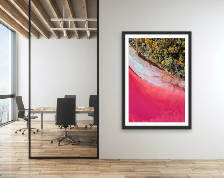 Western Australia - Colourful Aerial Photographic Print of a Red Shoreline I Heart Wall Art Australia 