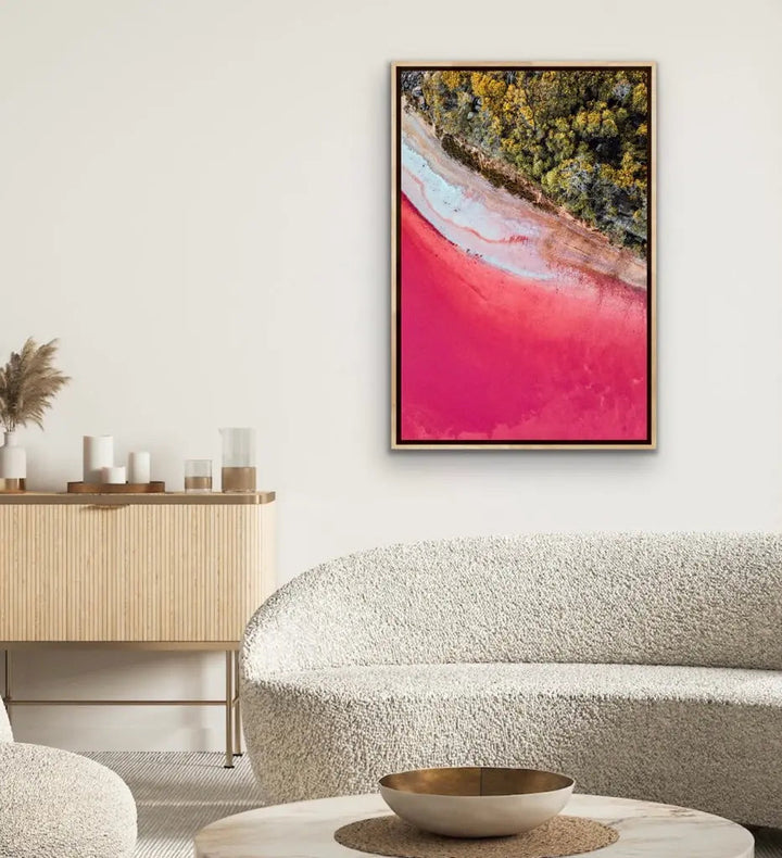 Western Australia - Colourful Aerial Photographic Print of a Red Shoreline I Heart Wall Art Australia 