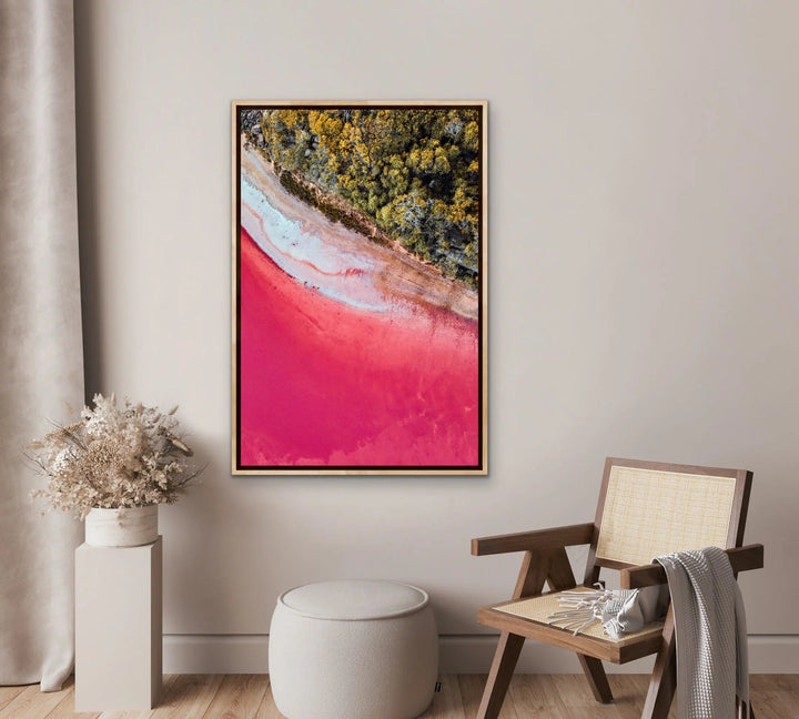 Western Australia - Colourful Aerial Photographic Print of a Red Shoreline I Heart Wall Art Australia 