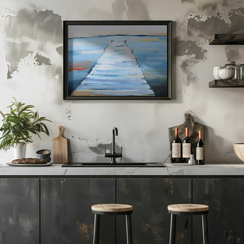 Wet Dock - Stretched Canvas, Poster or Fine Art Print - I Heart Wall Art - Poster Print, Canvas Print or Framed Art Print