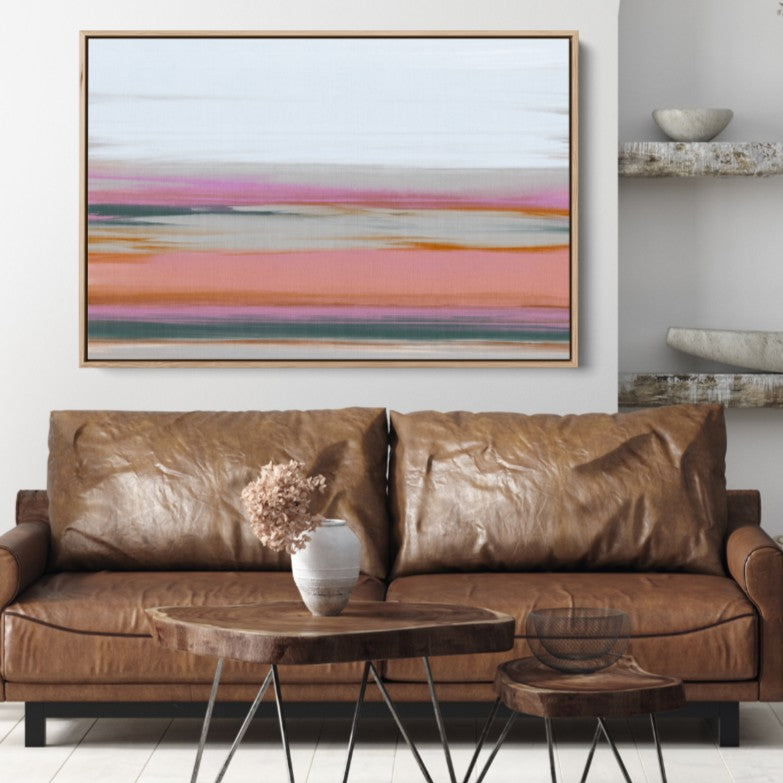 Wetland - Ochre and Blue Landscape Canvas and Art Print - I Heart Wall Art