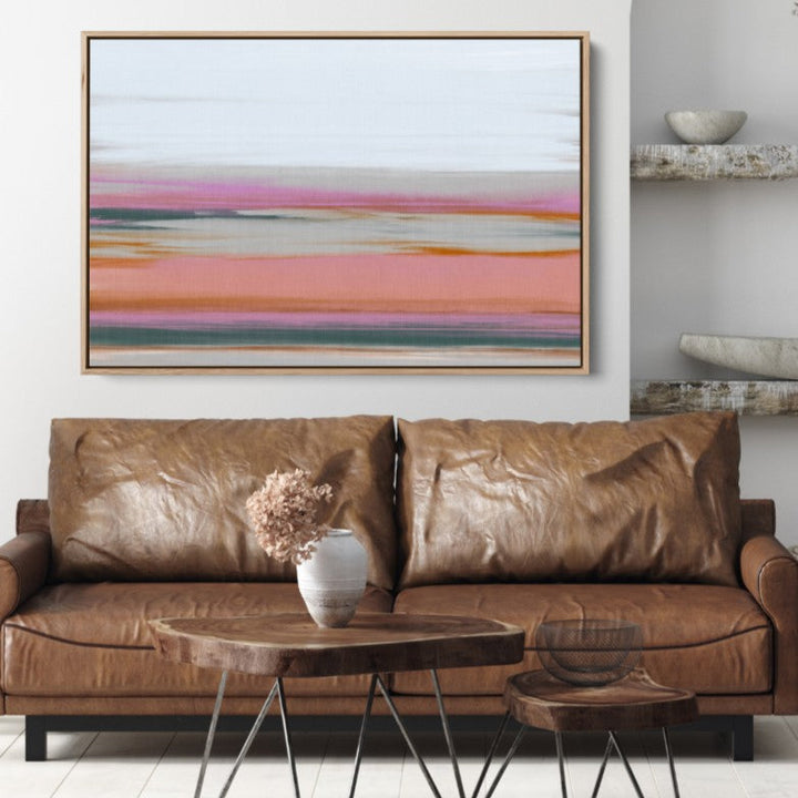 Wetland - Ochre and Blue Landscape Canvas and Art Print - I Heart Wall Art
