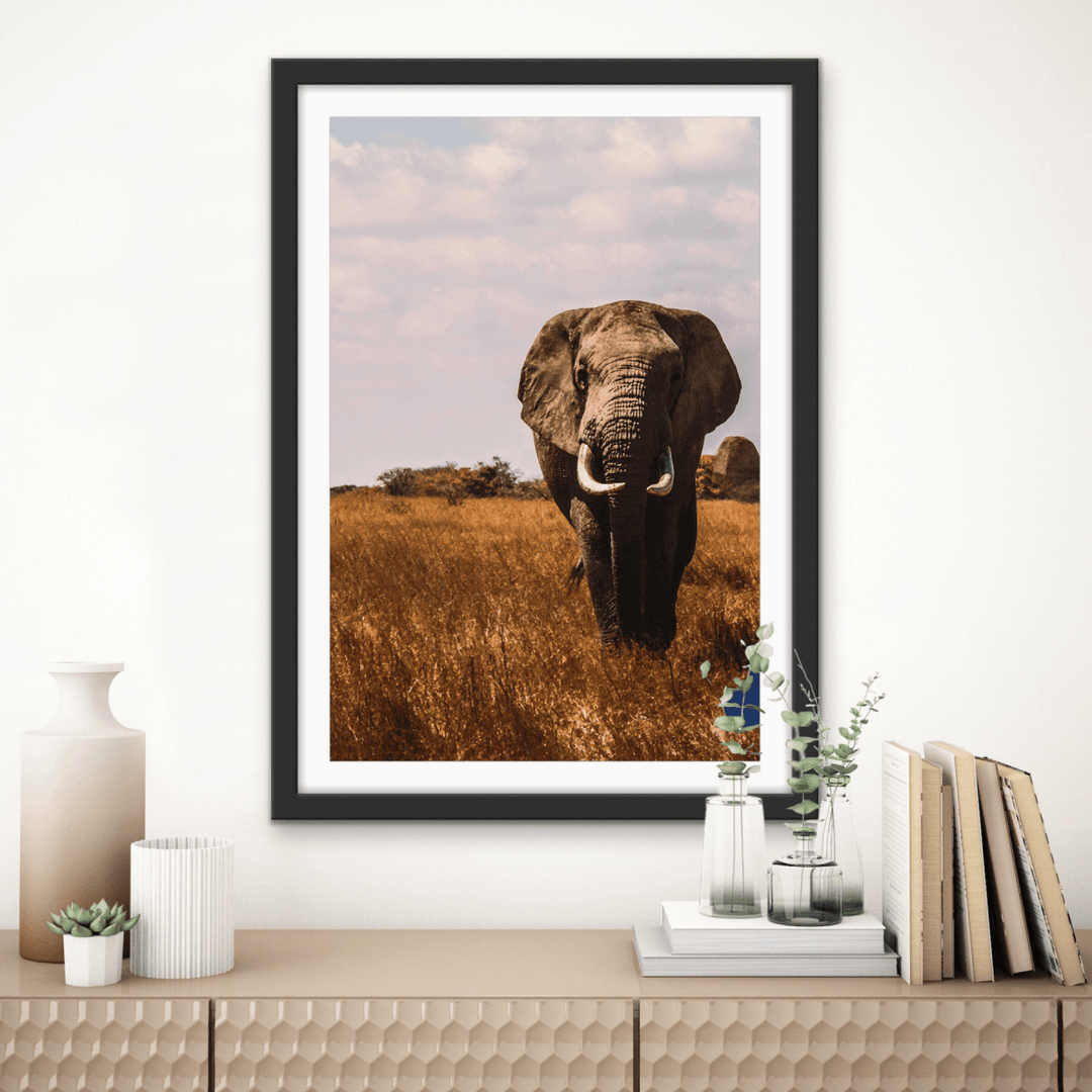 When in Africa - Elephant Safari Stretched Canvas or Wall Art Print - I Heart Wall Art - Poster Print, Canvas Print or Framed Art Print