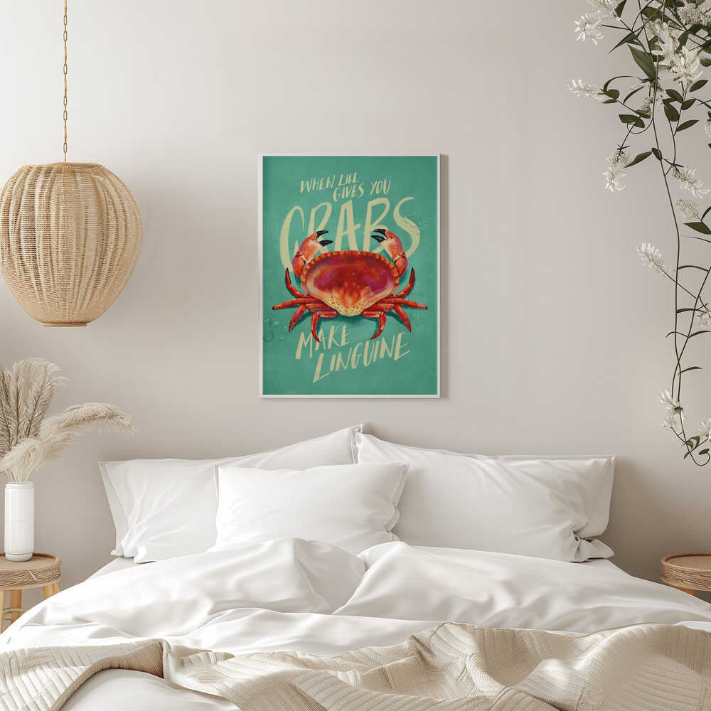 When Life Gives You Crabs - Stretched Canvas, Poster or Fine Art Print - I Heart Wall Art - Poster Print, Canvas Print or Framed Art Print