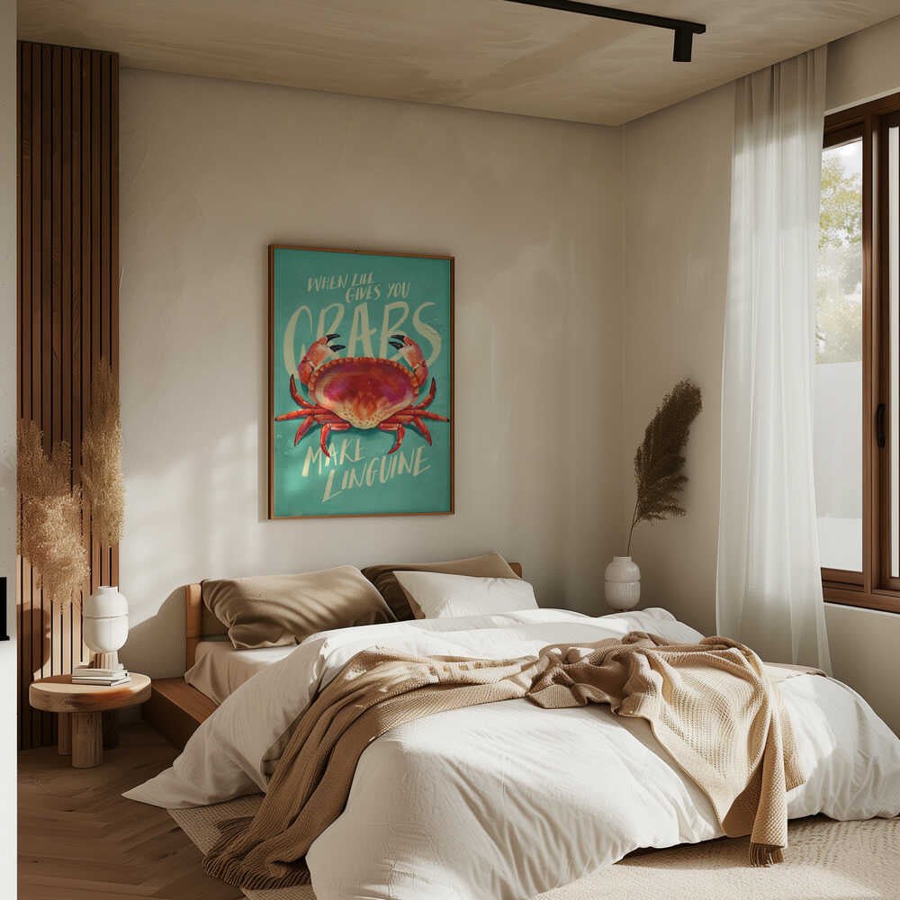 When Life Gives You Crabs - Stretched Canvas, Poster or Fine Art Print - I Heart Wall Art - Poster Print, Canvas Print or Framed Art Print