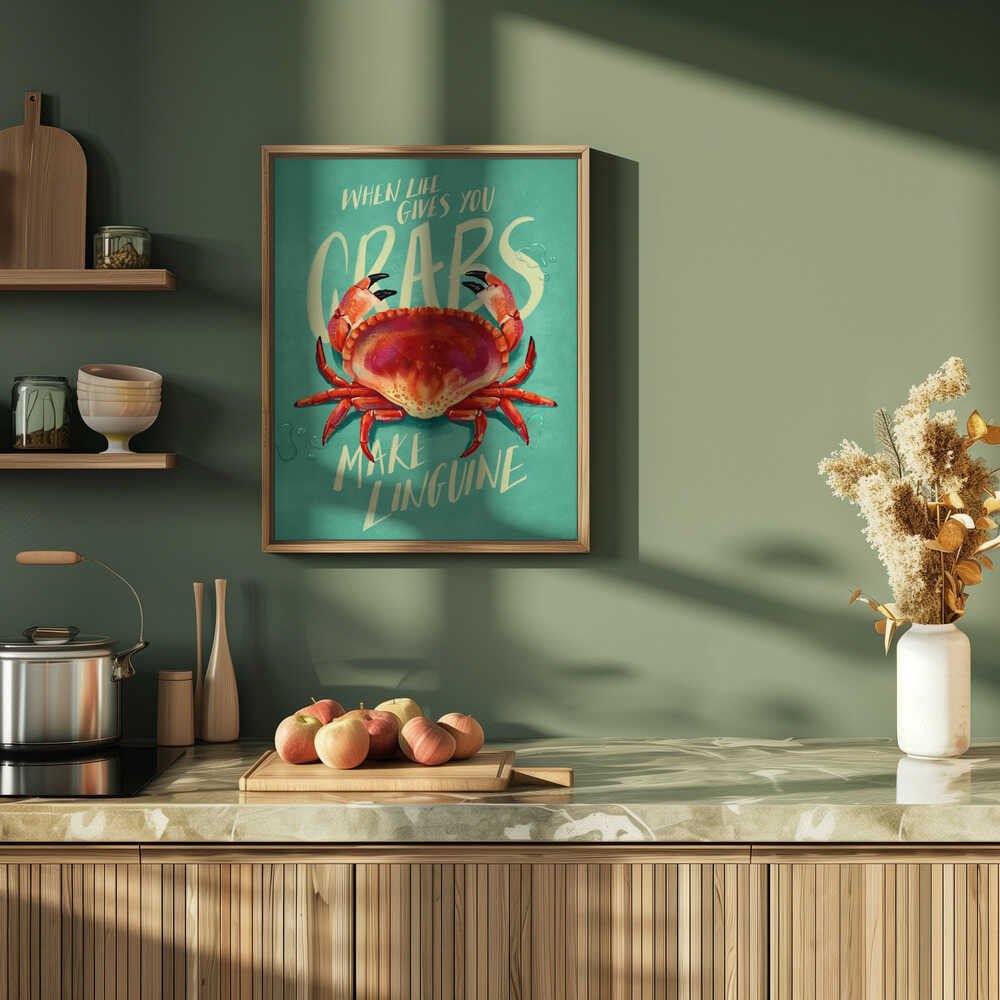 When Life Gives You Crabs - Stretched Canvas, Poster or Fine Art Print - I Heart Wall Art - Poster Print, Canvas Print or Framed Art Print