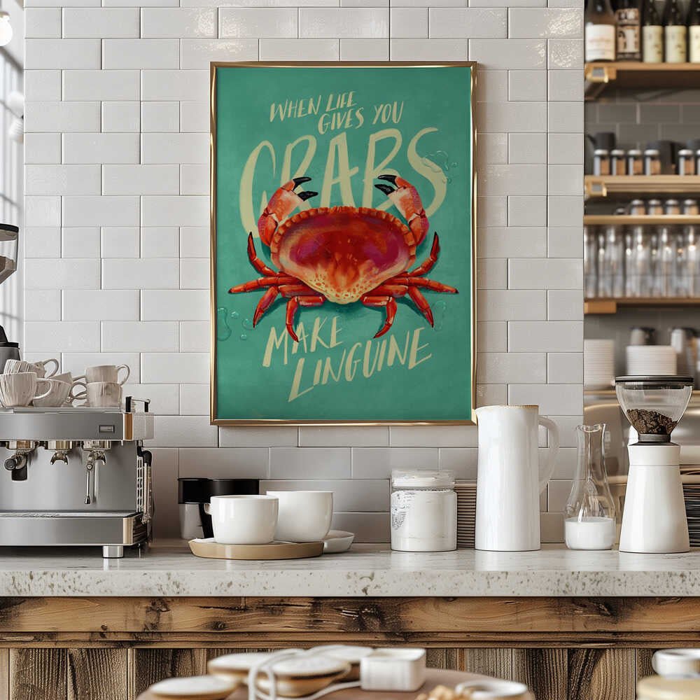 When Life Gives You Crabs - Stretched Canvas, Poster or Fine Art Print - I Heart Wall Art - Poster Print, Canvas Print or Framed Art Print