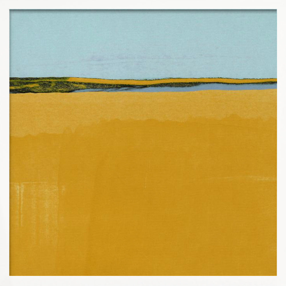 Where Blue Meets Gold - Square Stretched Canvas, Poster or Fine Art Print I Heart Wall Art