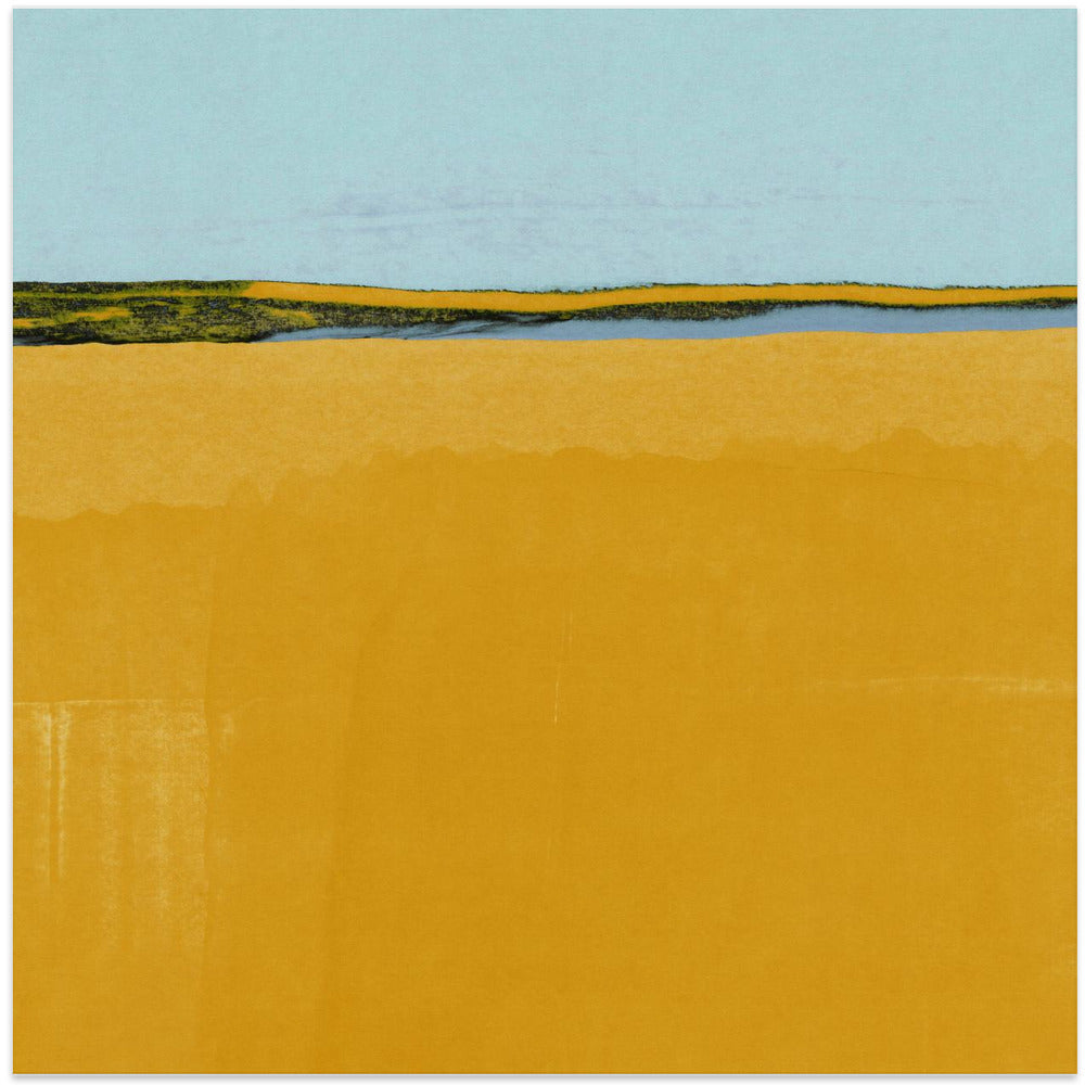 Where Blue Meets Gold - Square Stretched Canvas, Poster or Fine Art Print I Heart Wall Art
