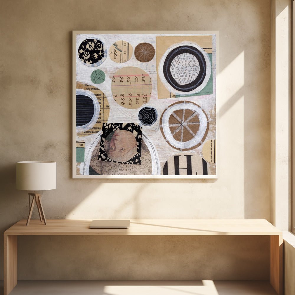 Whimsical Circles - Square Stretched Canvas, Poster or Fine Art Print - I Heart Wall Art - Poster Print, Canvas Print or Framed Art Print