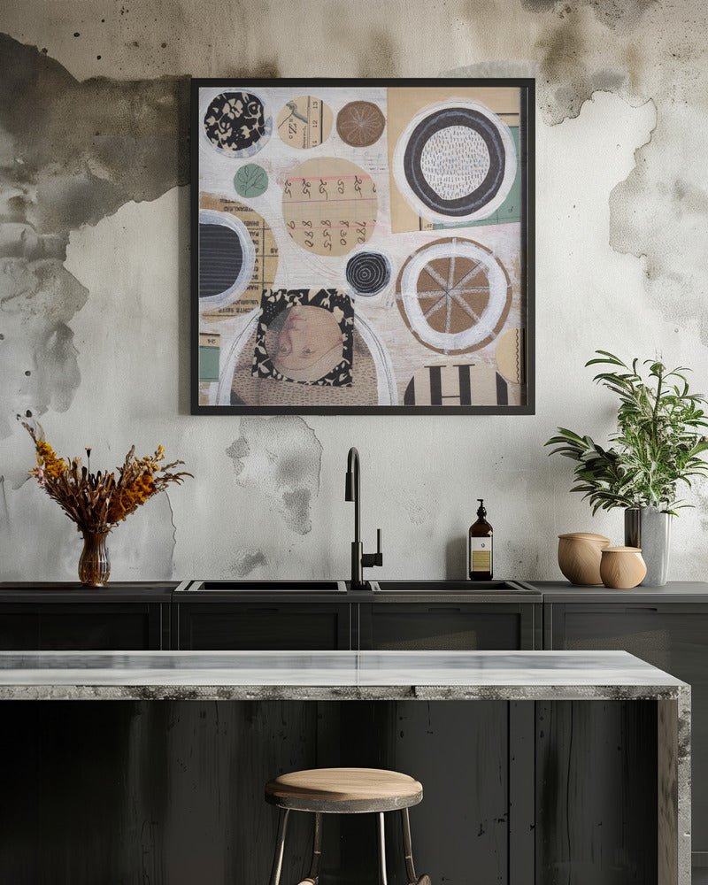 Whimsical Circles - Square Stretched Canvas, Poster or Fine Art Print - I Heart Wall Art - Poster Print, Canvas Print or Framed Art Print