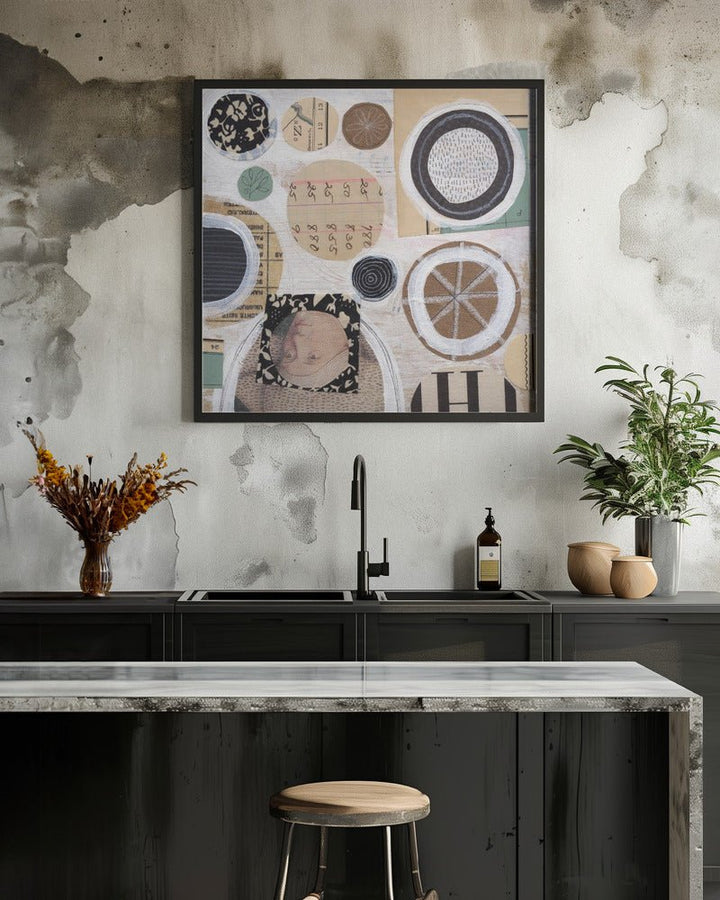 Whimsical Circles - Square Stretched Canvas, Poster or Fine Art Print - I Heart Wall Art - Poster Print, Canvas Print or Framed Art Print