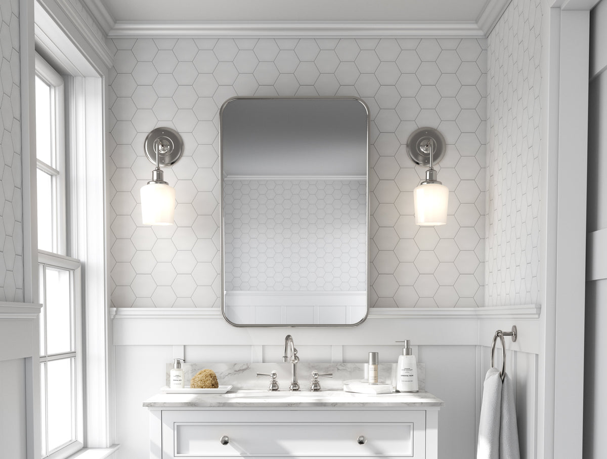 White Hexagonal Tile Wallpaper