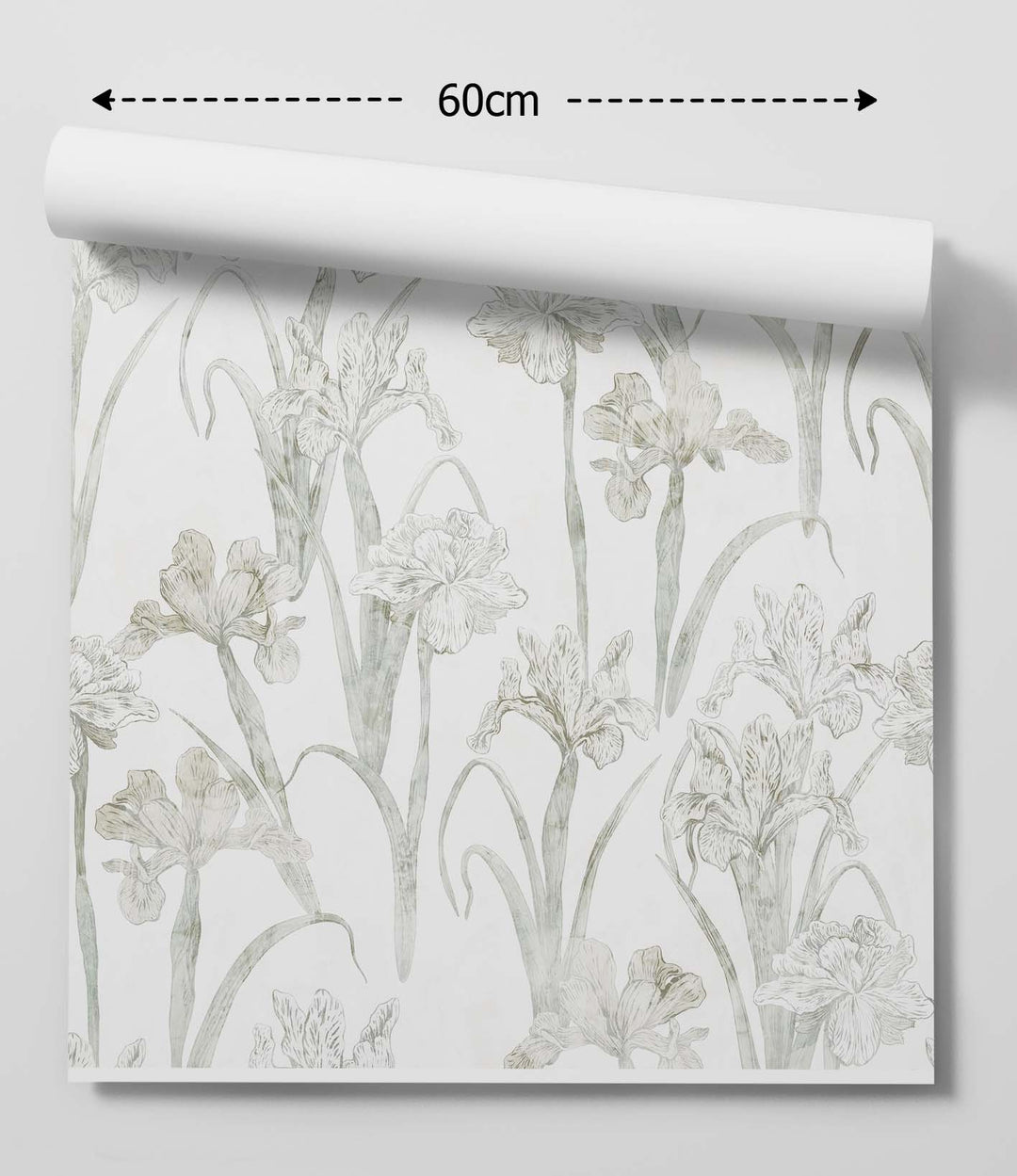 White Iris - Neutral Floral Peel and Stick Removable Wallpaper