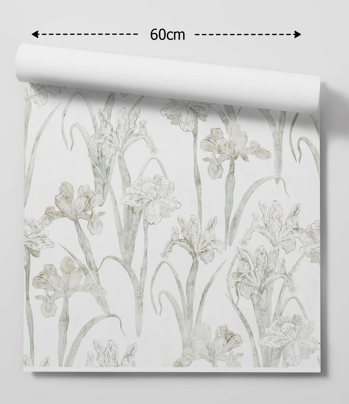 White Iris - Neutral Floral Peel and Stick Removable Wallpaper