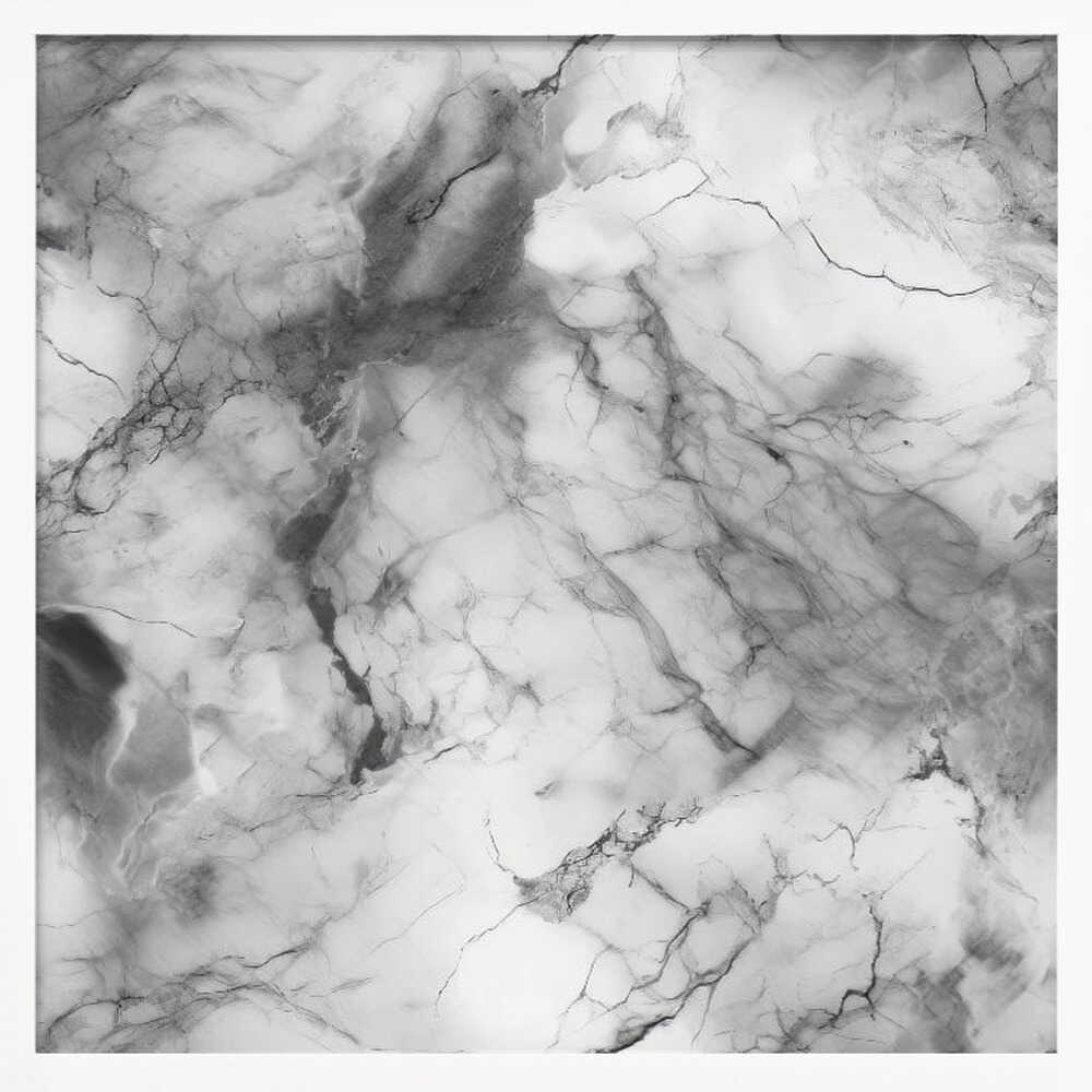 White Marble Elegance - Square Stretched Canvas, Poster or Fine Art Print - I Heart Wall Art - Poster Print, Canvas Print or Framed Art Print