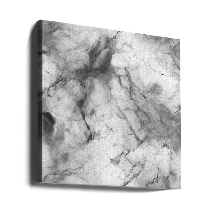 White Marble Elegance - Square Stretched Canvas, Poster or Fine Art Print - I Heart Wall Art - Poster Print, Canvas Print or Framed Art Print