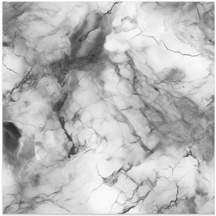 White Marble Elegance - Square Stretched Canvas, Poster or Fine Art Print - I Heart Wall Art - Poster Print, Canvas Print or Framed Art Print