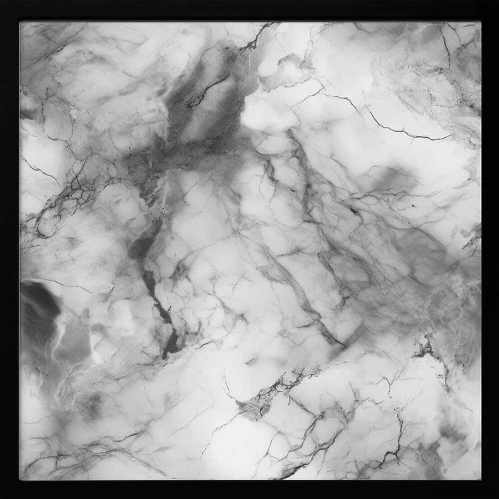 White Marble Elegance - Square Stretched Canvas, Poster or Fine Art Print - I Heart Wall Art - Poster Print, Canvas Print or Framed Art Print