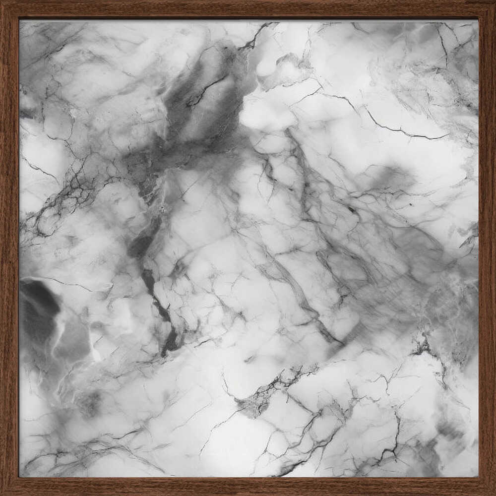White Marble Elegance - Square Stretched Canvas, Poster or Fine Art Print - I Heart Wall Art - Poster Print, Canvas Print or Framed Art Print
